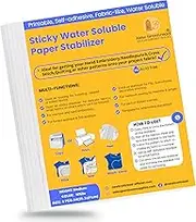 New brothread 6PCS A4 Sticky Water Soluble Embroidery Stabilizer Printable Paper Stabilizer - Medium Weight - Allowed for Print or Draw Patterns Best for Hand & Machine Embroidery