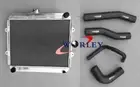 3 core aluminum radiator + black hose for HILUX RN105 RN106 RN130 22R 2.4 petrol
