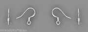 200 Flat SILVER Plated STAINLESS Steel FRENCH HOOKS Ear Wires with Coil