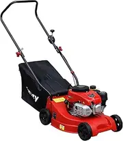 GROZY GR-40HP 40CM Petrol Lawn Mower 4-Stroke 132cc Cordless Hand Push Lawn Mower 45L Grass Capacity Lawnmower Outdoor Garden Lawns Tool Kit