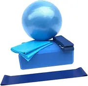 JUMPLAWN 1Set Yoga Ball Set Portable Multi Use Exercise Kit for Home Workouts Includes Handstand Block Gym Accessories for Core Strength Stretching Rehabilitation