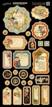 GRAPHIC 45 "PLACE IN TIME" CHIPBOARD TAGS CALENDAR RETIRED SCRAPJACK'S PLACE