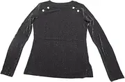 [Allegra K] Women's Shiny Glitter Top Sheer Mesh Party Club Long Sleeve Top