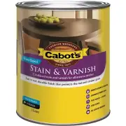 Cabot''s 1L Jarrah Gloss Water Based Stain And Varnish Fast Recoat - 2 Hours