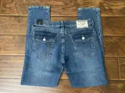 True Religion Geno Relaxed Slim Men Blue Denim Jeans Pants NWT Size 34 x 32 $159