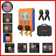 Portable Digital Manifold Gauge with Adjustable 2-Way Valve & 200-Hour Battery