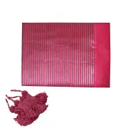 Hoydu Stera Stripe Organza Square Tablecloth Fuschia 130x130cm