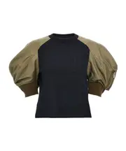 Sacai Puff Sleeved Panelled T-Shirt 1,2,3 Multicolor