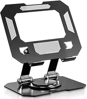 Tablet Desk Stand with 360° Rotating Base, Ergonomic Adjustable Notebook Stand, Portable Laptop Stand, Tablet Holder Suitable for Home Office (Black)
