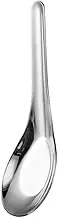Spoon Stainless Steel Soup Spoon Flat Bottom Large Capacity Tablespoon Chinese Household for Eating Dinnerware Cuchara(Silver,Large)