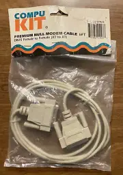 Vintage Delmar Compu Kit Premium Null Modem Cable 6ft DB25 Female to Female C23