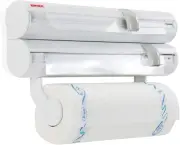 Leifheit Rolly Mobil Wall Mounted Roll Holder with Cutter, for Foil and Paper Rolls