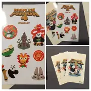 (3) Promo Kung Fu 4 Panda Sticker Sets Dreamworks Promotional