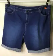 AUTOGRAPH MID WASH DENIM BLUE STRETCH JEAN SHORTS SZ 26 No 7