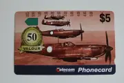 Telecom Phonecard $5 Commemorating 50 years since WWII - Valour - MINT Unused