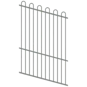 ProtectorAl 0350-1200W x 1800H Palladium Silver Loop Top Pool Fence Panel Raked Up to 15º