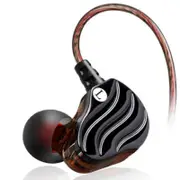 KD4 Dual Drivers HIFI Wired In-ear Earphone Earbuds With Microphone BLACK COLOR