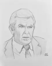 BEN MATLOCK PENCIL DRAWING 11x14 ANDY GRIFFITH PORTRAIT SKETCH