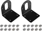 CHANCS 37mm DC Gear Motors Mounting Black Bracket L-Shape Fixed Seat Gear Reduction Motor Holder for 37mm Small GearMotor Series 2PCS