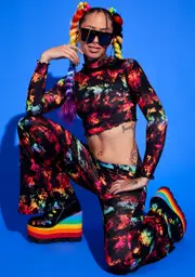 Stay Vibrant Mesh Crop Top