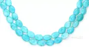 16" Howlite ( Turquoise Blue ) Flat Oval Beads 10x14mm #83002
