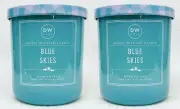 2 DW Home BLUE SKIES Medium Candle, Burns up to 33 hrs, 9.3 oz