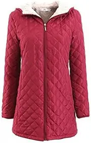 [Valtorixia] Quilted Jacket for Women Long Puffer Coat Lightweight Hooded Winter Padded Down Jacket Outerwear Coats