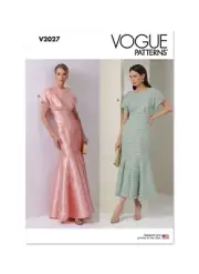 Vogue Sewing Pattern V2027: Misses Fitted Lined Dress Sizes 4-12 & 14-22
