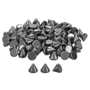200Pcs Acrylic Spike Cone Studs, 6x6mm Flat Back Sew on Punk Beads (Black)