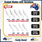 SURGICAL SCALPEL BLADES BOX 100 PREMIUM BLADES ALL SIZES OF CARBON STEEL BLADES