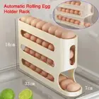 Automatic Scrolling Egg Racks& Holders Storage Box Container Refrigerator 4-Tier