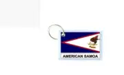 Keychain keyring patch print double sided flag country AS samoa usa
