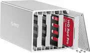 ORICO 4 Bay External Hard Drive Enclosure Aluminum USB 3.0 HDD Enclosure for 2.5''/3.5'' HDD SSD with 80MM Cooling Fan Max Up to 80TB( 4x20TB) Suitable for Personal Office -WS400U3