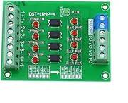 Reland Sun NPN Output Four-Way optocoupler Isolation PLC Level Voltage Conversion Board 1.8V 3.3V 5V 12V 24V Unidirectional Transmission (12V to 5V)