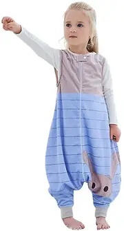 Children's Sleeping Bag With Legs Warm Soft Pajamas Winter Sleeping Bag -r blue L 5-6 Years