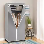 Giantex Portable Clothes Closet Coat Rack Non-woven Fabric Wardrobe Grey 172CM