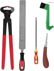5Pcs Professional Hoof Trim Shoeing Kit Farriers Tools Hoof Nipper Rasp Knife Set Horse Farm Horses Hoof Trimmers Shears Tools