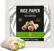 Rice Paper, White Rice Paper Wrappers, 1 Pack, 34 Sheets-Fresh Spring Roll Wrapp