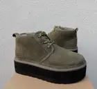 UGG NEUMEL HERITAGE 2" PLATFORM SUEDE WOOL ANKLE BOOTS, WOMEN US 10/ EUR 41 ~NIB