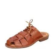 EY831 ASTORFLEX Shoes Women Brown Sandals Leather Round Toe No Sandal Casual Lo