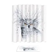 Royal Owl Drawing Shower Curtain