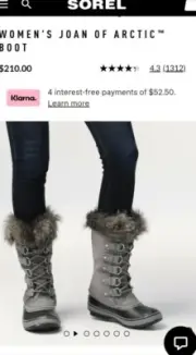 Sorel Joan Of Artic Boots (Quarry/Back) 7.5
