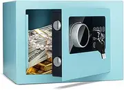Digital Electronic Money Safe, 4.6L Alloy Steel Security Wall Box with Intelligent Alarm System, High Security Compact Household Cabinet Safe, Fireproof Safes for Home（blue）