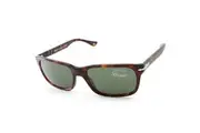 Persol PO3048S 24/31 Shiny Havana/Green Men's Rectangular Sunglasses