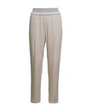 Fabiana Filippi Cigarette Style Embellished Pants IT44 Nude