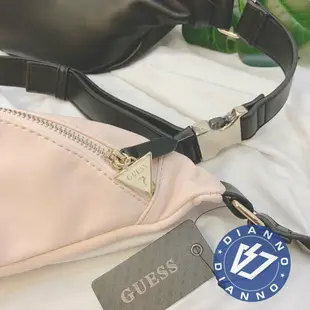 帝安諾-實體店面 現貨GUESS Guess LOGO腰包 字母 倒三角 胸包 金屬扣環 側背包 黑 粉紅色 白色 男女【APP下單享4%點數】