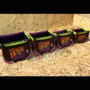 BLACK CAULDRON NESTING BOXES halloween treat bucket pail witch box container NEW