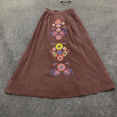 ANTIK BATIK Magoo Embroidered Maxi Skirt Women's Size S Brown