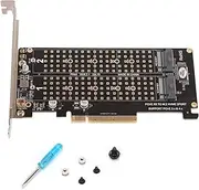 Duals M.2 NVMe SSD to PCIE X8 M Key Hard Drive Converter Reader Expansion Card, Supports PCIE 3.0 PCIE 4.0 Standard Transmission Speed, PH45 Adapter Card 2 X 32Gbps (ph45)
