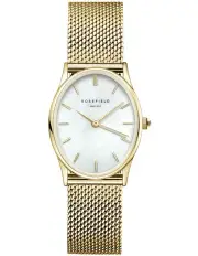 [Rosefield] Oval Mother Of Pearl Dial Bracelet Mesh Analog Watch in Gold